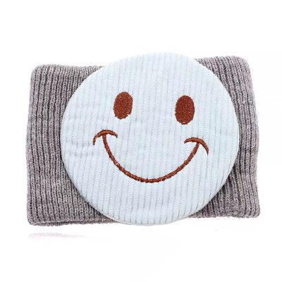 Smiling Face Hairband with Wide Edge Women's Knitted Wool Headband Face Wash Cute Confinement Headscarf Headgear Internet Celebrity