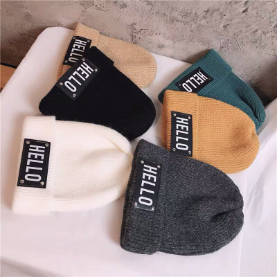 Korean Hipster Autumn and Winter Thermal Knitting Woolen Cap Women's Sleeve Cap All-Match Fashion Fried Street Beanie Hat