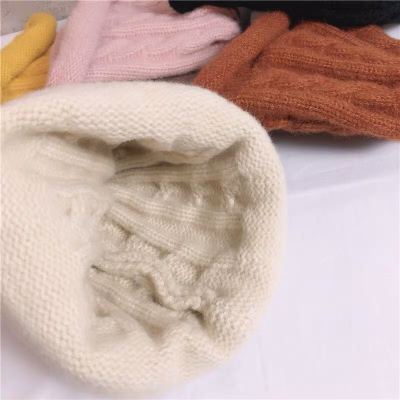 Korean Pointed Hat Women's Trendy Autumn and Winter Thermal Head Cover Wool Hat Cute Sweet Knitted Hat Men's Korean Style All-Matching