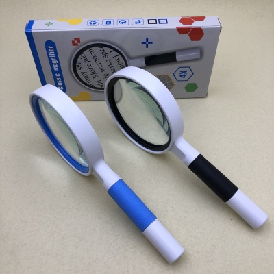 New 8075-Color Non-Slip Handle Portable Eye Protection Magnifying Glass Reading, Maintenance and Identification Glass Lens