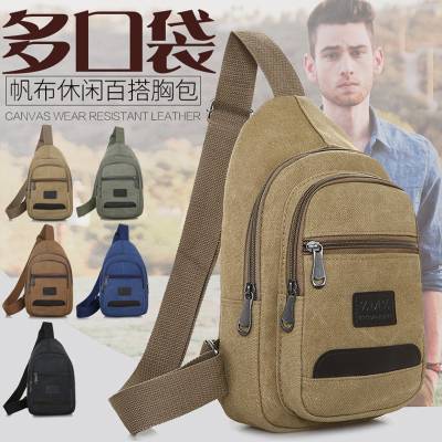 Bag New Men's Chest Bag Canvas Bag Messenger Bag Men's Bag Shoulder Bag Small Chest Bag Casual Waist Bag