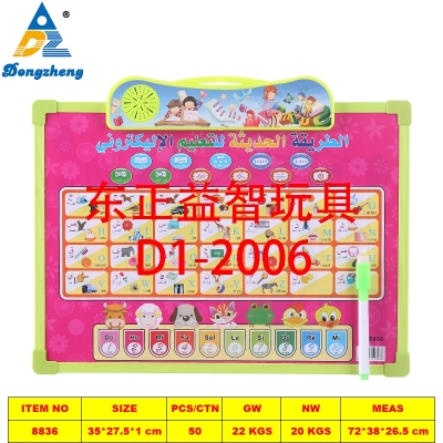 8836 Cross-Border Children's Educational Toys Wholesale Custom Aven Pinyin Enlightening Early Education Electronic Sound Voice Drawing Board