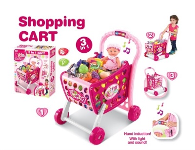 Xiongcheng Supermarket Children's Shopping Cart Play House Toys Simulation Baby Self-Selected Trolley Kitchen Gift Set