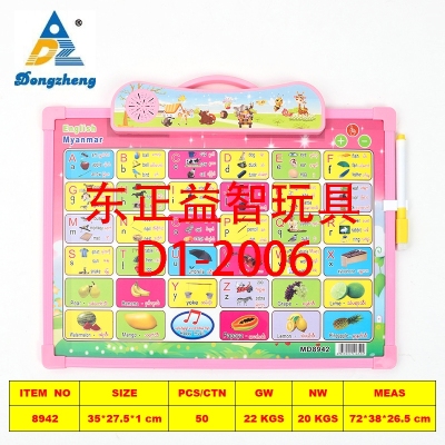 8942 Cross-Border Children's Educational Toys Wholesale Custom English Enlightening Early Education Electronic Sound Voice Drawing Board
