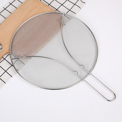 High-Quality Stainless Steel Kitchen Splash-Proof Net Cover Reinforced Oil-Proof Artifact Pizza Tray Kitchen Supplies