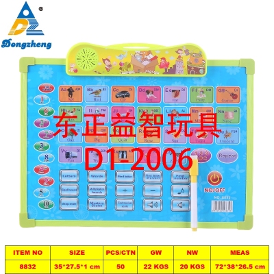 8832 Cross-Border Children's Educational Toys Wholesale Custom English Enlightening Early Education Electronic Sound Voice Drawing Board