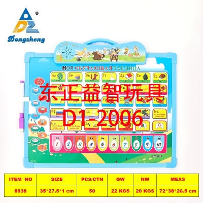 8938 Cross-Border Children's Educational Toys Wholesale Custom Russian Enlightening Early Education Electronic Sound Voice Drawing Board