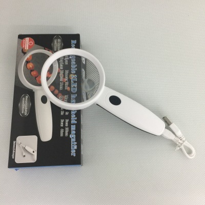 New USB Rechargeable Handheld Led with Light Elderly Reading Repair 5 Times 12 Times HD High Power Magnifying Glass