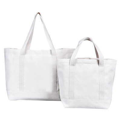 Factory Custom Fashion White Canvas Shopping Bag Printed Canvas Bag Environmental Protection Handbag Printable Logo