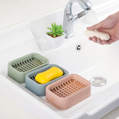 Creative Style Plastic Soap Dish Punch Free Soap Box Soap Dish Leaves Soap Dish Fat Soap Dish Double Drain Soap Box Soap Dish