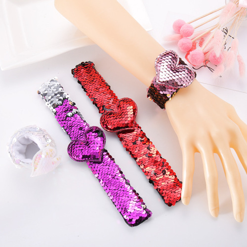 Cross-Border New Love Sequin Clapper Bracelet Mermaid Bead Bracelet European and American Wish amazon Hot Sale