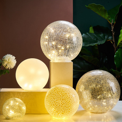 Nordic Style Creative Cool Luminescent Glass Crystal Ball Ornaments Internet-Famous Room Bedside Table Decorative Decoration