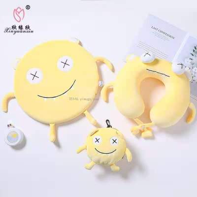 Nordic Plush Cartoon Cushion Set Multifunctional Aviation Pillow Office Student Pillow Children's Room Decoration