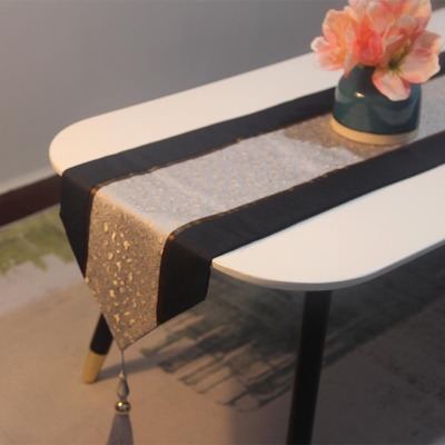 New Light Luxury Woven Pattern Modern Simple Napkin Cotton Linen Living Room Coffee Table Entrance Cabinet Towel Stitching Table Runner Table Towel