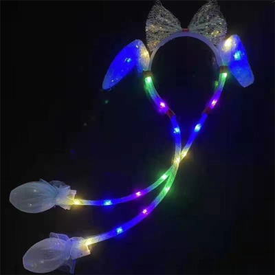 Douyin Same Rabbit Headband Cute Headband a Pinch of Airbag Moving Rabbit Hairpin Internet Celebrity Rabbit Ears Hair Hoop