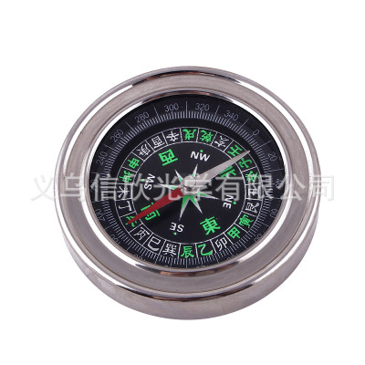 High Quality Metal Compass Stainless Steel Shell Outdoor Compass 75mm Portable Mini Compass Needle Wholesale