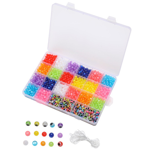 cross-border hot selling diy handmade beaded box 8mm acrylic beads plastic beads resin beads bracelet necklace accessories