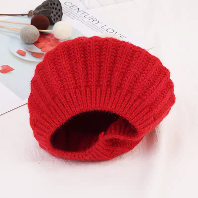 Children's Beret Fall Winter Fashion Two-Color Fur Ball Baby Trendy Multi-Color Cute Solid Color Knitted Hat