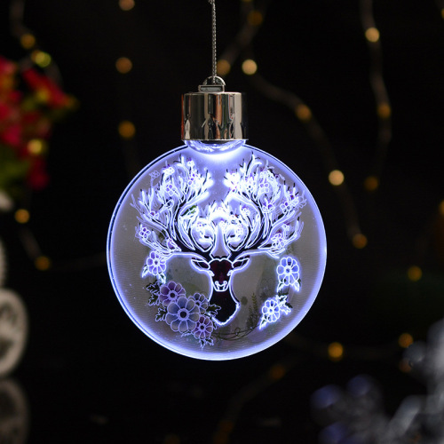 foreign trade exclusive acrylic round led small hanging ball electronic christmas gift creative glow decoration 3d small night lamp