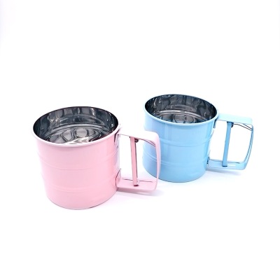 Baking Utensils Spray Paint Flour Sifter Stainless Steel Handheld Small Color Powder/Blue Powder Sieve