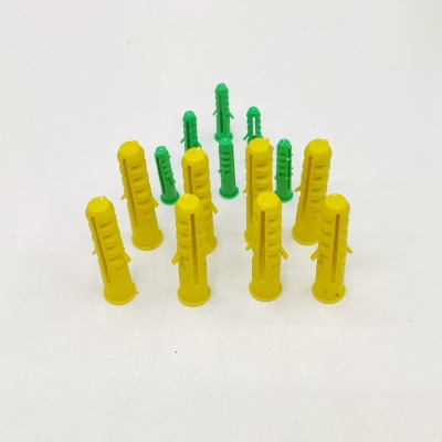 Factory in Stock Plastic 10mm Color Yellow Expansion  Anchors Expand Nails With Screw Wall Plugs  