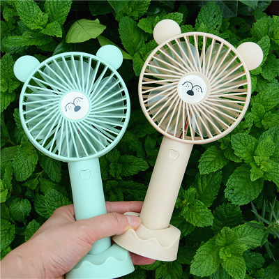 Handheld USB Mini Desktop Small Fan Creative Cartoon Portable Charging Fan Rechargeable Handheld Fan