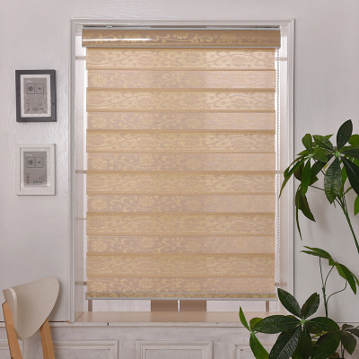 Simple Double-Layer Polyester Venetian Blind Office Bathroom Study Blackout Curtains Can Be Customized Finished Rolling Shutter