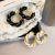 High Sense High-Key Dignified Woven Circle Leather Earrings Silver Needle 2020 New Trendy Earrings Long Retro Earrings