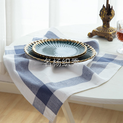 Tea Towel Four-Piece Japanese Style Simple and Versatile Napkin Bedside Table Cover Towel Coffee Table Placemat Home Versatile Small Tablecloth