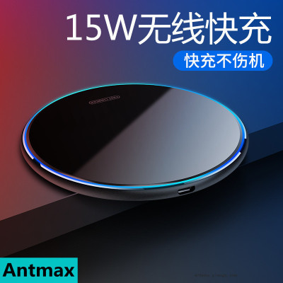 Mirror Surface 15W Phone Fast Charge Wireless Charger for Apple Huawei Android Mobile Phone Wireless Charger Metal