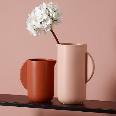 Simple Modern Nordic Ceramic Vase Decoration Morandi Dried Flower Vase Living Room Home Soft Decor Design Decorations