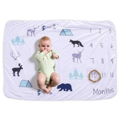 Baby's Monthly Milestone Anniversary Blanket Baby Fashion Photography Props Photo Growth Commemorative Blanket