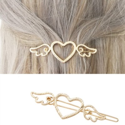 New Fashion Popular Japanese Style Metal Style Hollow Heart Cupid Wings Hairpin Hairpin Female Side Clip