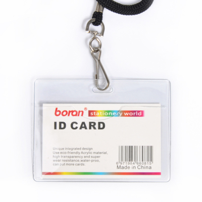 Wholesale Customized PVC Soft Film Card Holder Certificate Card Insert Holder Transparent Work Name Tag Horizontal Student Card Holder Exhibition Card