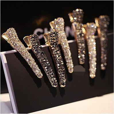 Korean Hair Accessories Rhinestone Hairpin Bangs Clip Alloy Toothed Duckbill Clip Pearl