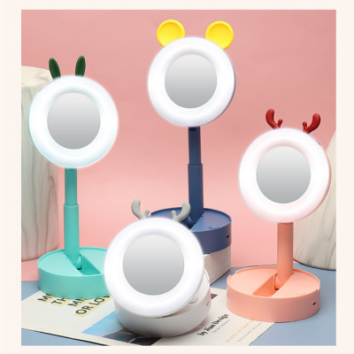 Mini Multi-Function Fill Light Mirror Table Lamp Led Makeup Beauty Mirror Table Lamp Foldable and Portable Beauty Mirror