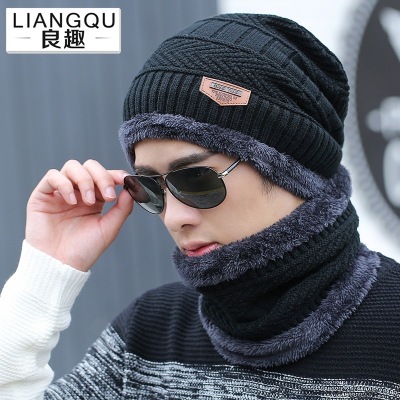 Hat Men's Winter Warm Wool Hat Thickened Knitted Hat Toque Pullover Hat Men's Cotton Hat Winter Hat Men's Youth