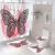 Graphic Customization Mildew Anti-Water 3D HD Digital Printing Butterfly Polyester Bathroom Shower Curtain and Had to Scrunch