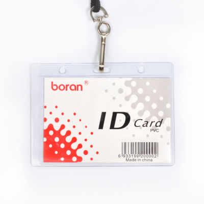 Transparent PVC ID Card Case Horizontal Soft Film Chest Card Work Permit Name Tag Fair Card Cover Student Card Holder Wholesale