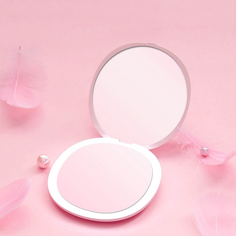 Portable Make-up Mirror Fashion Makeup Mirror with LED Wholesale Customizable Logo