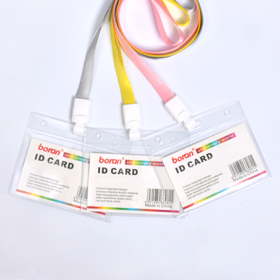 Factory Wholesale Transparent ID Card Holder Horizontal Soft Film Chest Card Cover Work Card Protective Cover Student ID Card Holder