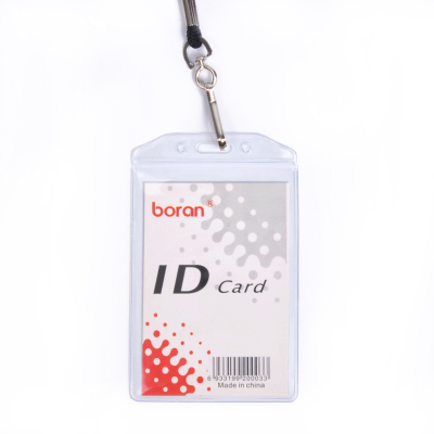 Customized Transparent ID Card Holder Vertical Soft Film Badge Work Permit Name Tag Student Card Holder Exhibition Card Protective Case