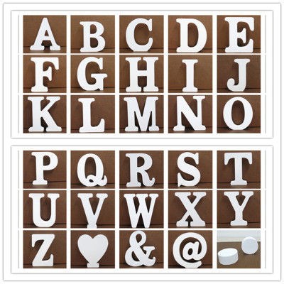 White Wooden English Alphanumeric Ornaments Home Wedding Decoration Shooting Props Factory Direct Sales Customized Size