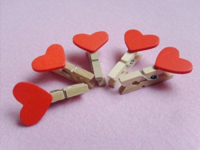 Wedding Home Supplies DIY Wooden Cute Heart Shape Gift Wooden Clip Small Clip Factory Direct Sales Wood Color