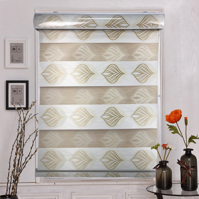 European-Style Shading Jacquard Leaves Louver Curtain Bathroom Bathroom Waterproof Shutter Curtain Customized Louver Curtain