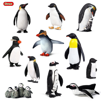 Children's Simulation Ocean Animal Model Set Toy Arctic Penguin Emperor Penguin Static Solid Decoration Set