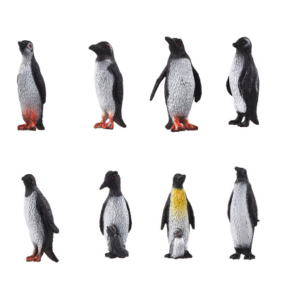 Cross-Border Simulation Penguin Model Toy 8 Penguin Toy Decoration 2-Inch Penguin Accessories Children's Educational Toys