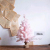Mini Pink Christmas Tree Snow-Spraying Desktop Christmas Decoration Falling Snow Flocking Christmas Tree Bonsai