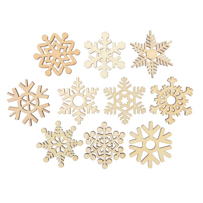 Wooden Crafts Customized Wooden Snowflake Pendant Decoration Customized Christmas Wooden Hollow Snowflake