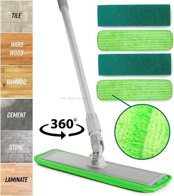 Microfiber Mop Floor Cleaning System  Washable Pads Perfect Cleaner for Hardwood
